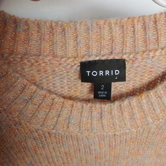 Torrid peach and confetti yarn sweater size 2X - Picture 6 of 8